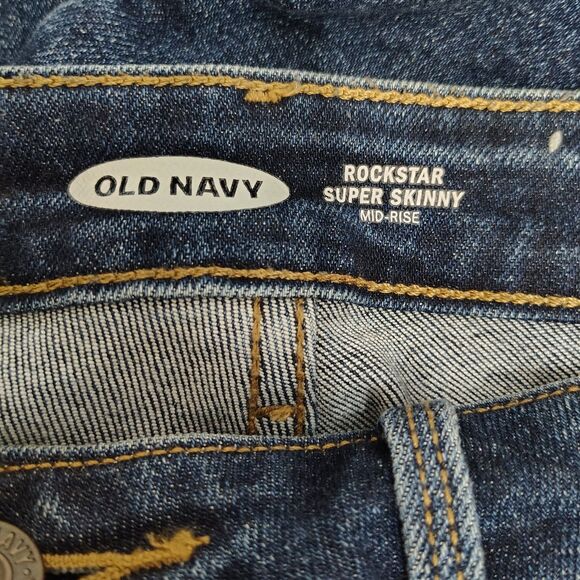 Old Navy Rockstar Super Skinny Jeans Womens Size 8 Mid Rise Distressed Stretch - Picture 3 of 4